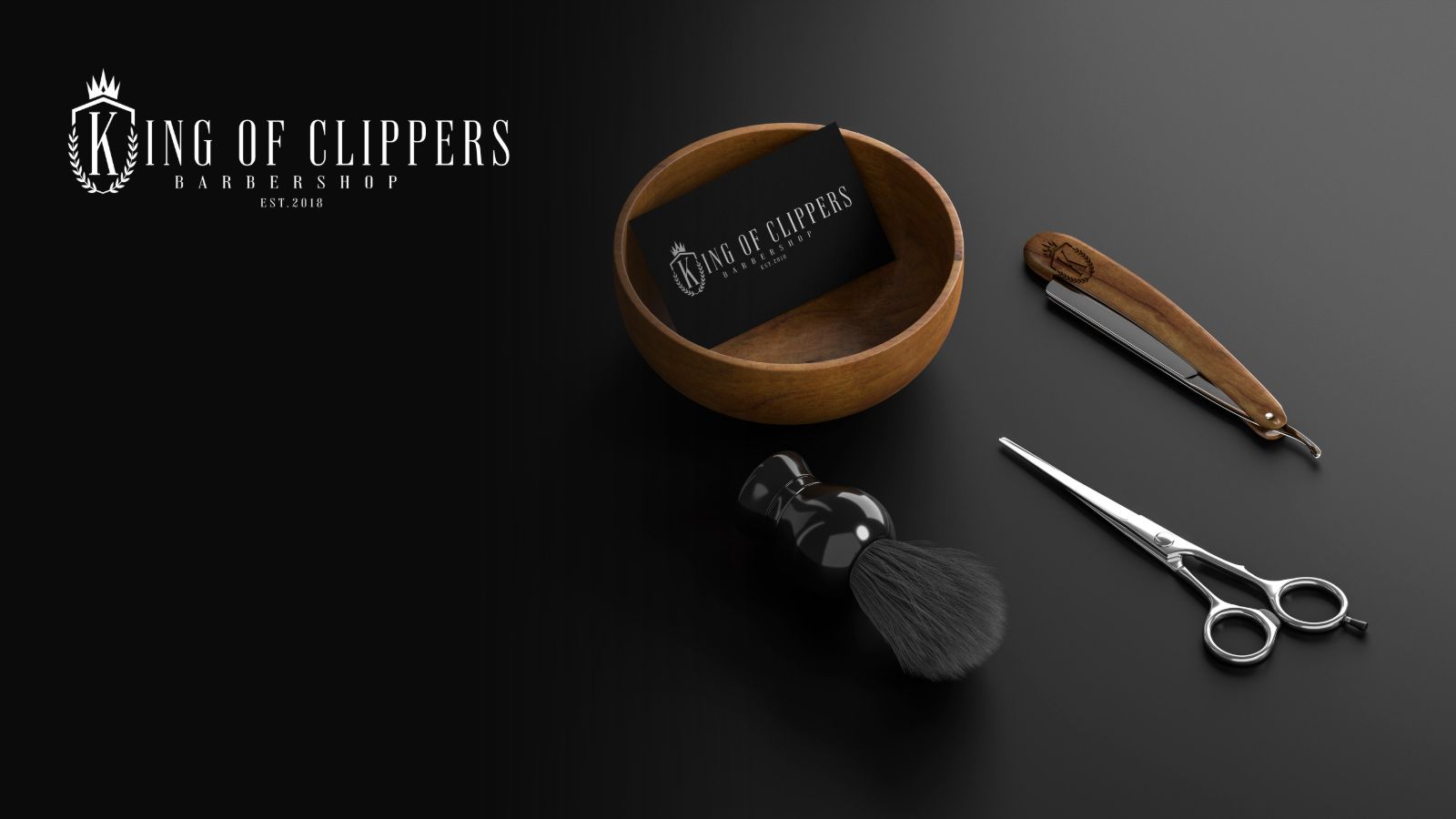 King of Clippers Barbershop brand identity
