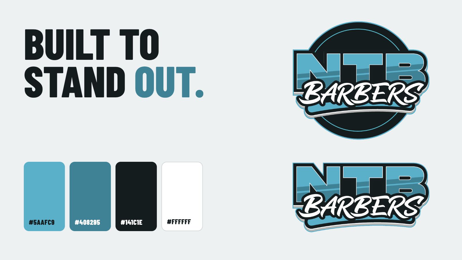 NTB Barbers logo and colour palette