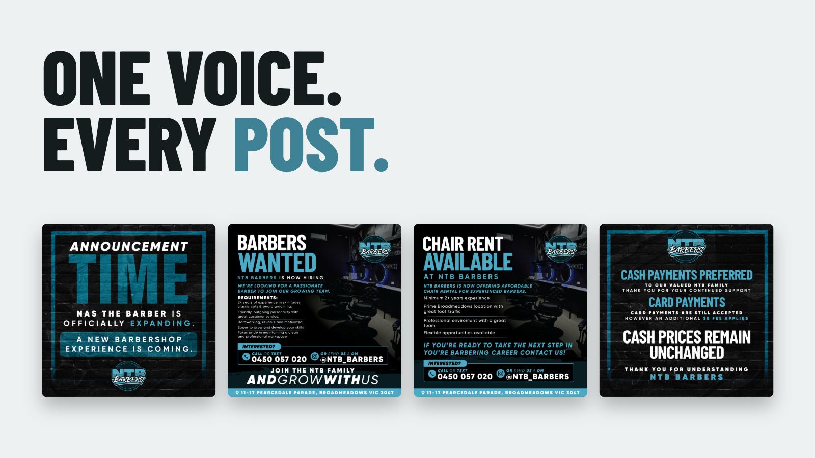 NTB Barbers social post templates