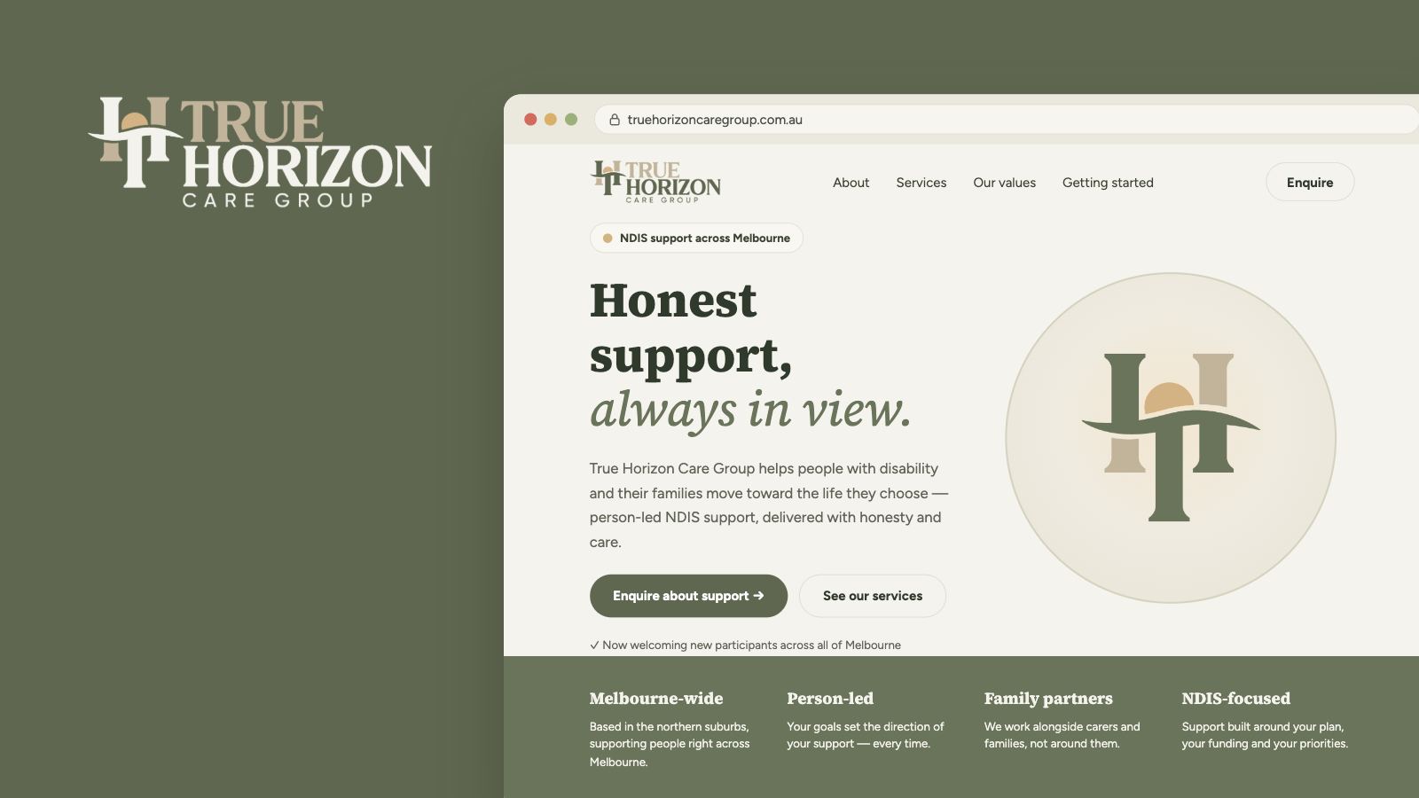 True Horizon Care Group website design