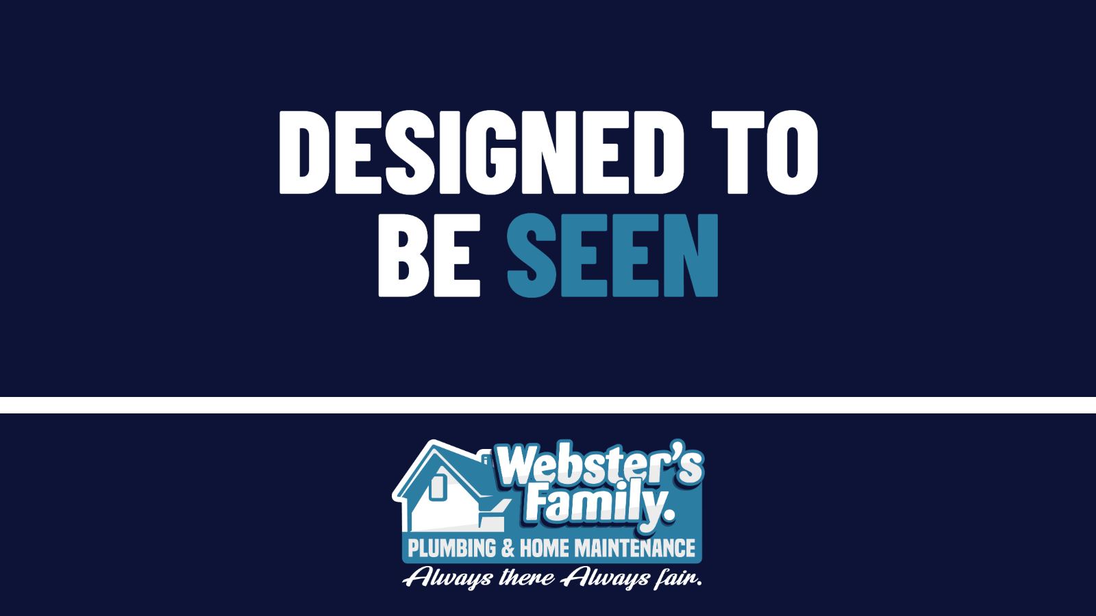 Webster's Family Plumbing brand lockup and tagline